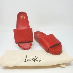 Beek Pelican Leather Slide Platform Sandal